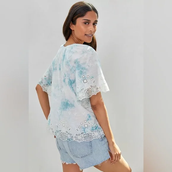 New Women’s Anthropologie Embroidered Tie-Dye Blouse!!🔥🔥🔥 - Picture 3 of 15